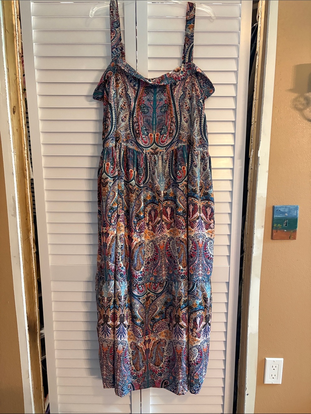 Bohemian Paisley Maxi Dress in Multi-Color